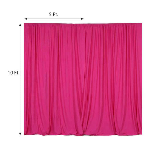 2 Pack Fuchsia Scuba Polyester Event Curtain Drapes, Durable Flame Resistant Backdrop Event Panels Wrinkle Free with Rod Pockets - 10ftx10ft - NestOCart