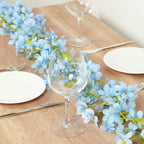 2 - Pack Garland String Lights Jasmine Silk Flower Design Blue Warm White - Battery Operated Hanging DÃ©cor 6ft - Bell Racket Store