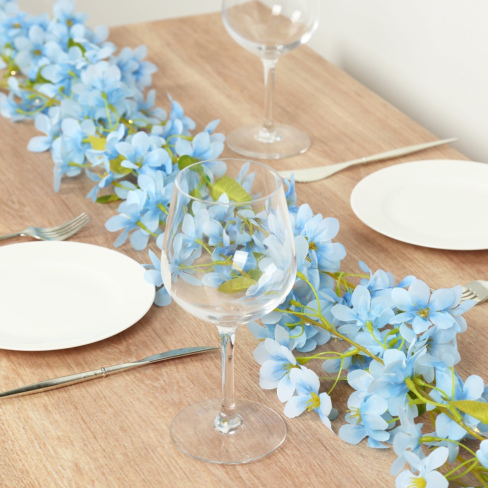 2 - Pack Garland String Lights Jasmine Silk Flower Design Blue Warm White - Battery Operated Hanging DÃ©cor 6ft - Bell Racket Store