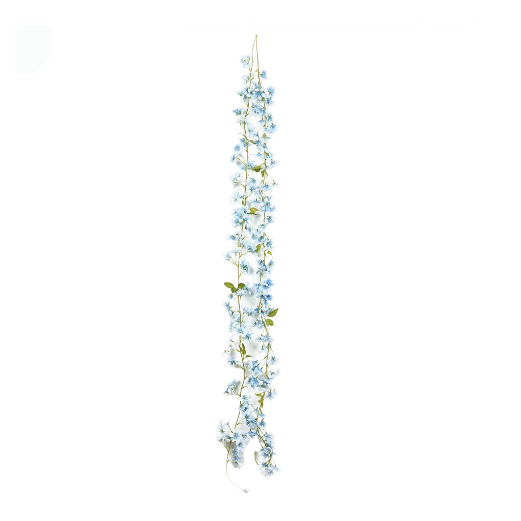 2 - Pack Garland String Lights Jasmine Silk Flower Design Blue Warm White - Battery Operated Hanging DÃ©cor 6ft - Bell Racket Store