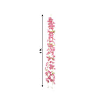 2 - Pack Garland String Lights Jasmine Silk Flower Design Pink Warm White - Battery Operated Hanging DÃ©cor 6ft - Bell Racket Store