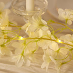 2 - Pack Garland String Lights Jasmine Silk Flower Design White Warm White - Battery Operated Hanging DÃ©cor 6ft - Bell Racket Store