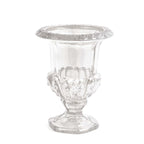 2 - Pack Glass Mini Pedestal Flower Vases in Classic Roman Urn Style Clear - Sophisticated Wedding Table Centerpieces 8" - Bell Racket Store