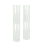2 - Pack Glass Pillar Hurricane Candle Shades - Clear Chimney Tube with 2.25" Wide Open Ends 12" - Bell Racket Store