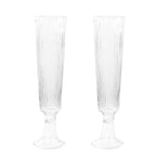 2 - Pack Glass Trumpet Vases Ribbed Design Clear - Durable Flower Centerpieces for Events 32" - Bell Racket Store