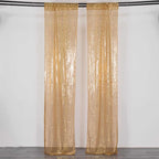 2 Pack Gold Sequin Event Curtain Drapes with Rod Pockets, Seamless Backdrop Event Panels - 8ftx2ft - Bell Racket Store