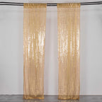 2 Pack Gold Sequin Event Curtain Drapes with Rod Pockets, Seamless Backdrop Event Panels - 8ftx2ft - Bell Racket Store