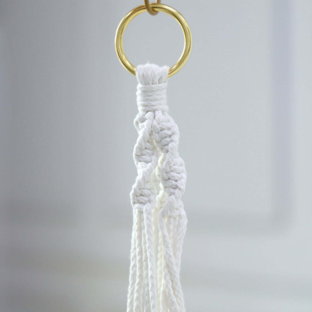 2 - Pack Hanging Planter Baskets with Tassels Ivory Boho Design - Cotton Rope Indoor Decorative Flower Holders - Bell Racket Store