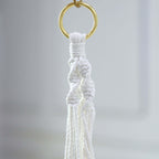 2 - Pack Hanging Planter Baskets with Tassels Ivory Boho Design - Cotton Rope Indoor Decorative Flower Holders - Bell Racket Store