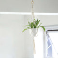 2 - Pack Hanging Planter Baskets with Tassels Ivory Boho Design - Cotton Rope Indoor Decorative Flower Holders - Bell Racket Store