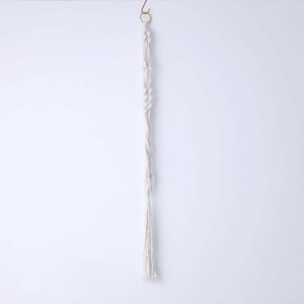 2 - Pack Hanging Planter Baskets with Tassels Ivory Boho Design - Cotton Rope Indoor Decorative Flower Holders - Bell Racket Store