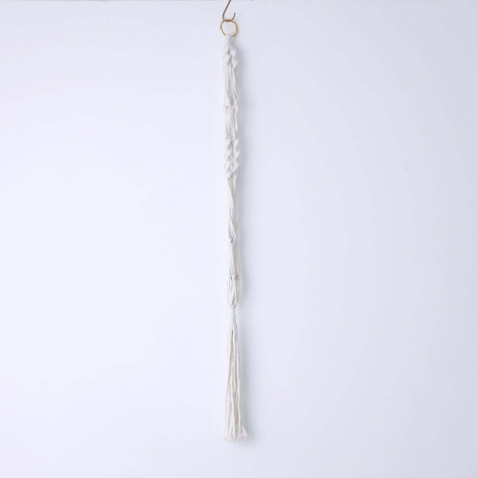 2 - Pack Hanging Planter Baskets with Tassels Ivory Boho Design - Cotton Rope Indoor Decorative Flower Holders - Bell Racket Store