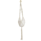 2 - Pack Hanging Planter Baskets with Tassels Ivory Boho Design - Cotton Rope Indoor Decorative Flower Holders - Bell Racket Store