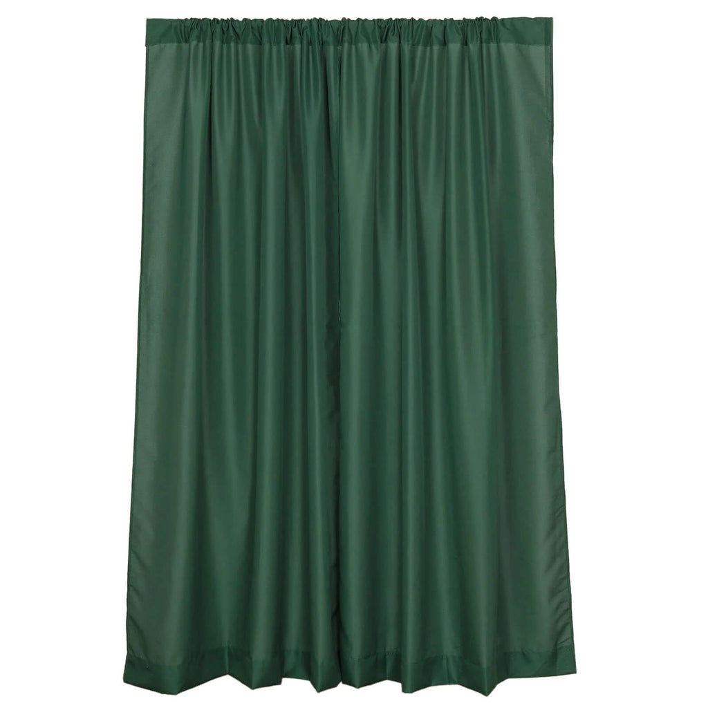 2 Pack Hunter Emerald Green Polyester Event Curtain Drapes, 10ftx8ft Backdrop Event Panels With Rod Pockets 130 GSM - Bell Racket Store