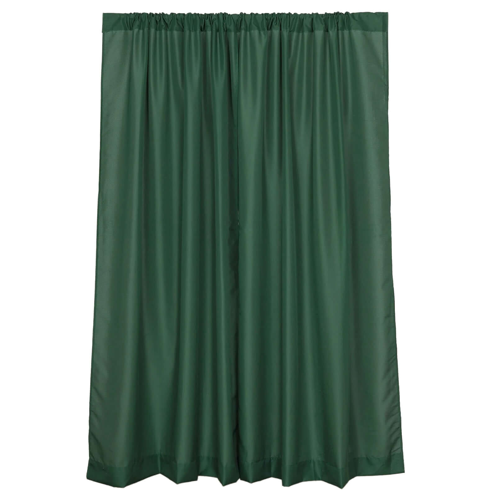 2 Pack Hunter Emerald Green Polyester Event Curtain Drapes, 10ftx8ft Backdrop Event Panels With Rod Pockets 130 GSM - Bell Racket Store