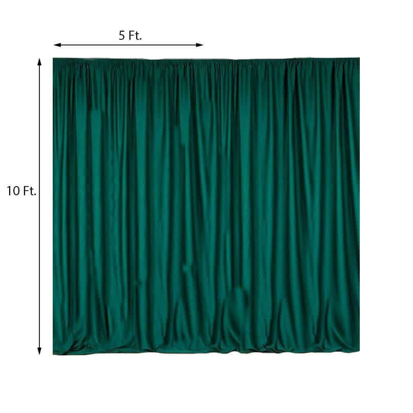 2 Pack Hunter Emerald Green Scuba Polyester Event Curtain Drapes, Durable Flame Resistant Backdrop Event Panels Wrinkle Free with Rod Pockets - 10ftx10ft - NestOCart