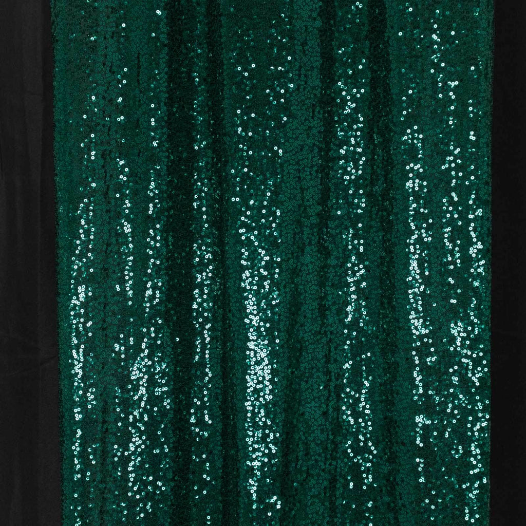 2 Pack Hunter Emerald Green Sequin Event Curtain Drapes with Rod Pockets, Seamless Backdrop Event Panels - 8ftx2ft - Bell Racket Store