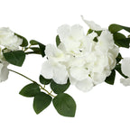 2 - Pack Ivory Artificial Hydrangea Garland 5.5ft â€“ Artificial Silk Floral Vine with Green Leaves - Bell Racket Store