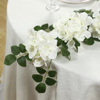 2 - Pack Ivory Artificial Hydrangea Garland 5.5ft â€“ Artificial Silk Floral Vine with Green Leaves - Bell Racket Store