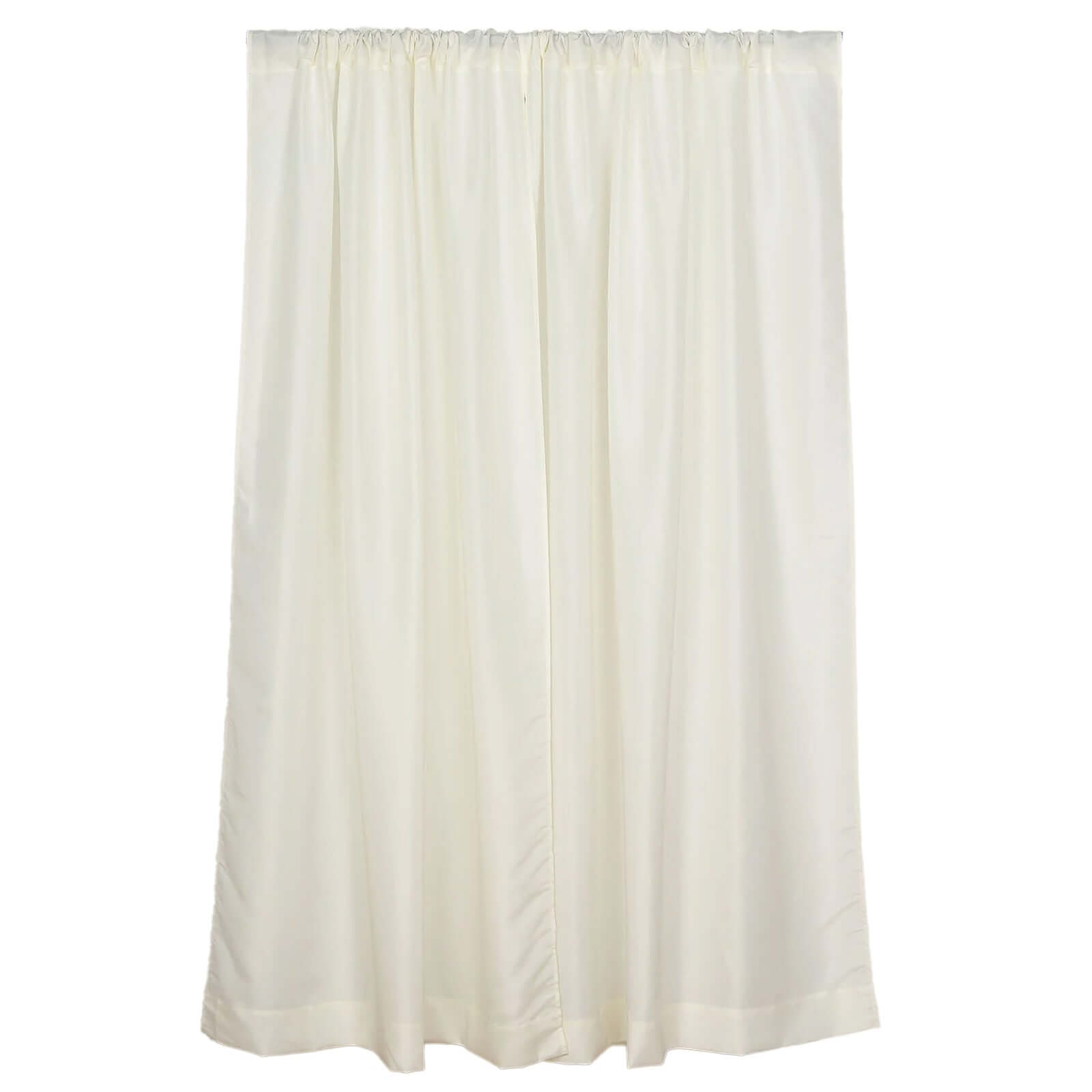 2 Pack Ivory Polyester Event Curtain Drapes, 10ftx8ft Backdrop Event Panels With Rod Pockets 130 GSM - Bell Racket Store