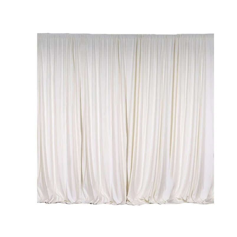 2 Pack Ivory Scuba Polyester Event Curtain Drapes, Durable Flame Resistant Backdrop Event Panels Wrinkle Free with Rod Pockets - 10ftx10ft - NestOCart