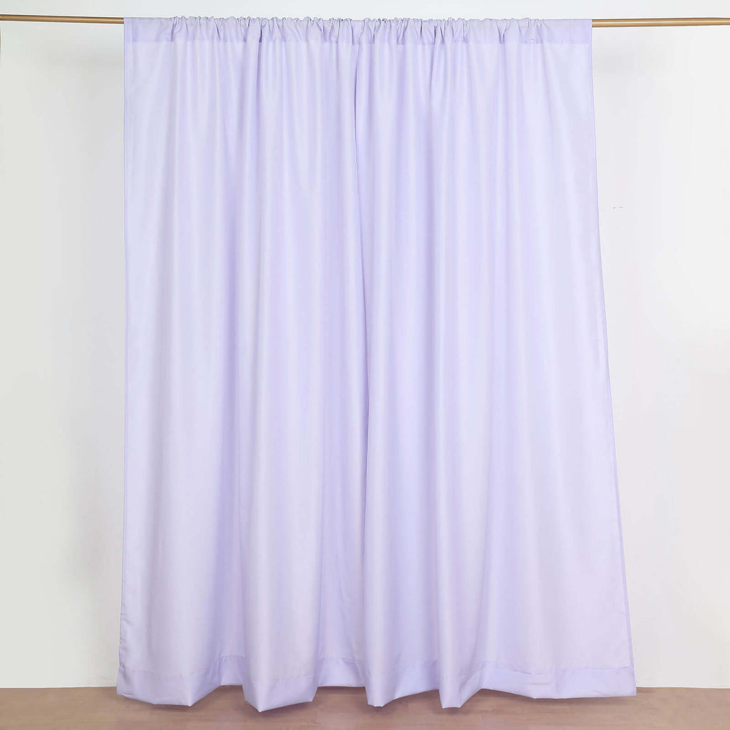 2 Pack Lavender Lilac Polyester Event Curtain Drapes, 10ftx8ft Backdrop Event Panels With Rod Pockets 130 GSM - Bell Racket Store