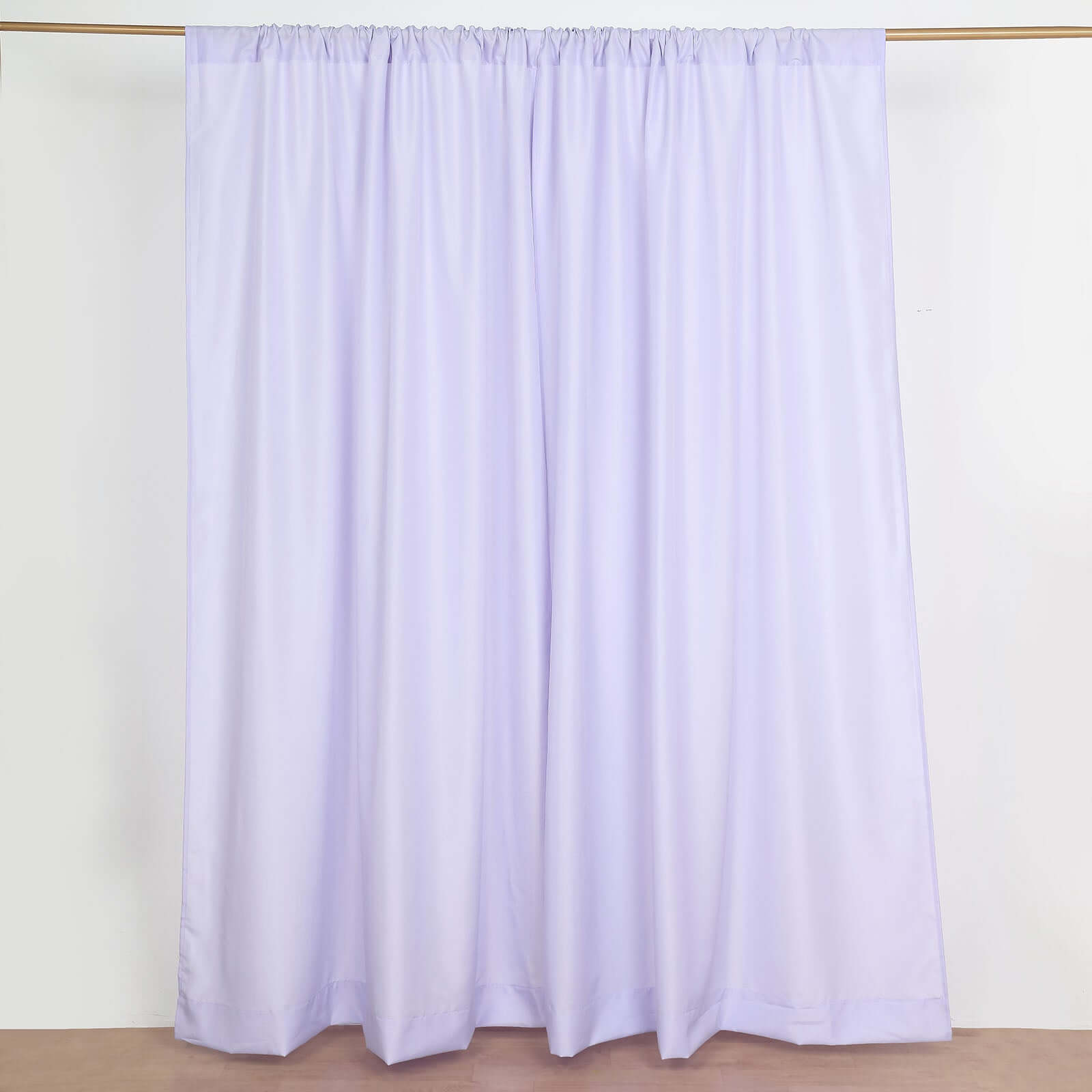 2 Pack Lavender Lilac Polyester Event Curtain Drapes, 10ftx8ft Backdrop Event Panels With Rod Pockets 130 GSM - Bell Racket Store