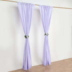 2 Pack Lavender Lilac Polyester Event Curtain Drapes, 10ftx8ft Backdrop Event Panels With Rod Pockets 130 GSM - Bell Racket Store