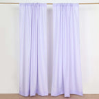 2 Pack Lavender Lilac Polyester Event Curtain Drapes, 10ftx8ft Backdrop Event Panels With Rod Pockets 130 GSM - Bell Racket Store
