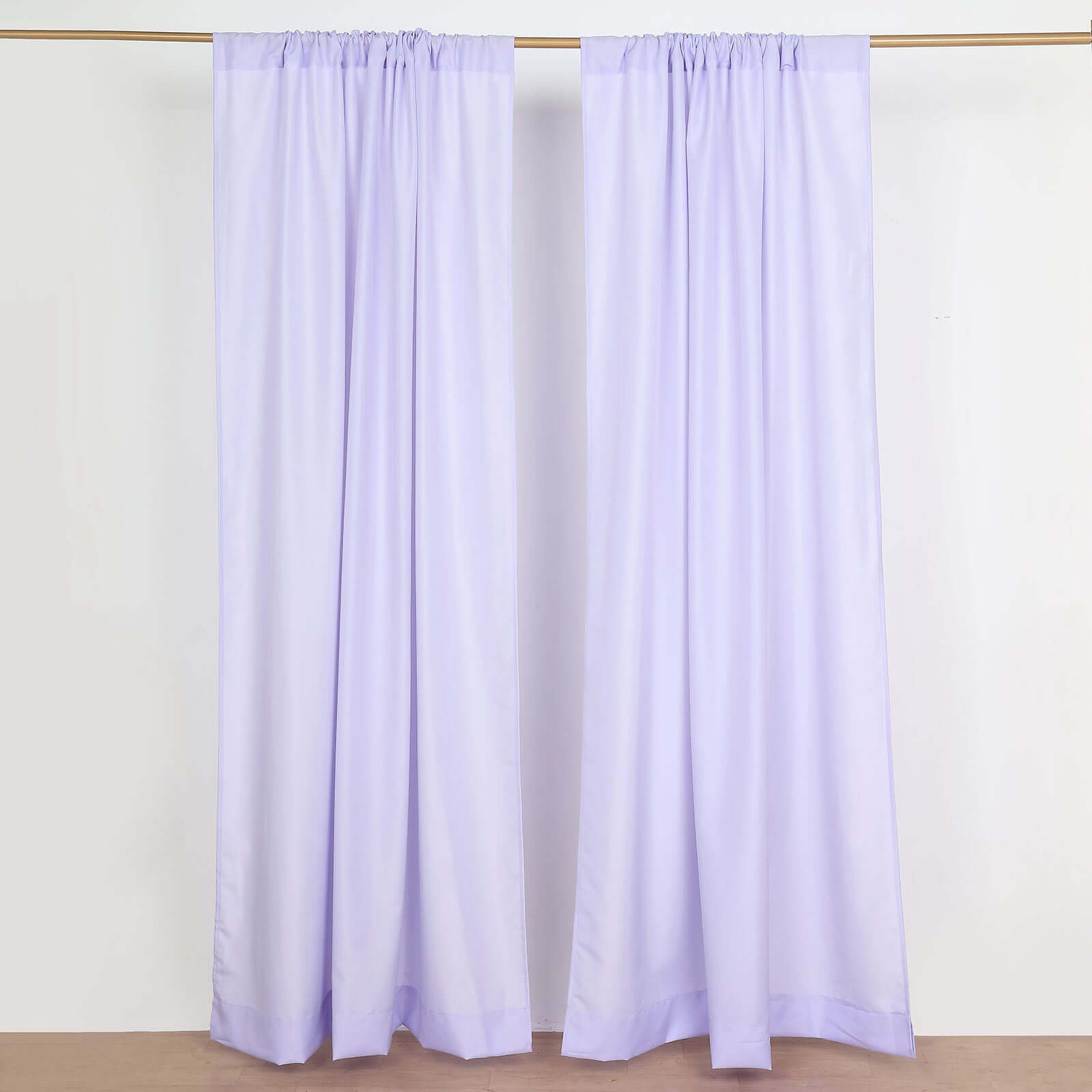 2 Pack Lavender Lilac Polyester Event Curtain Drapes, 10ftx8ft Backdrop Event Panels With Rod Pockets 130 GSM - Bell Racket Store
