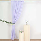 2 Pack Lavender Lilac Polyester Event Curtain Drapes, 10ftx8ft Backdrop Event Panels With Rod Pockets 130 GSM - Bell Racket Store