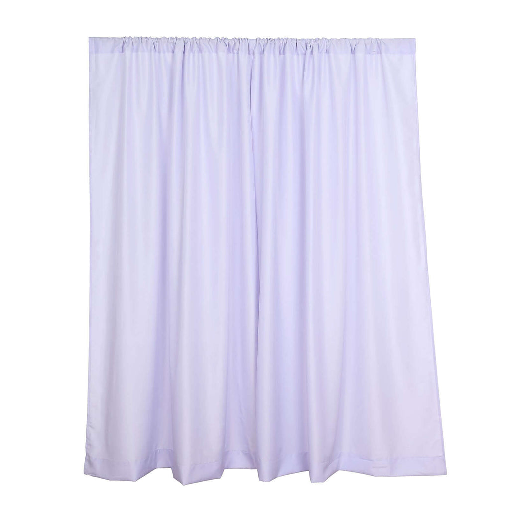2 Pack Lavender Lilac Polyester Event Curtain Drapes, 10ftx8ft Backdrop Event Panels With Rod Pockets 130 GSM - Bell Racket Store