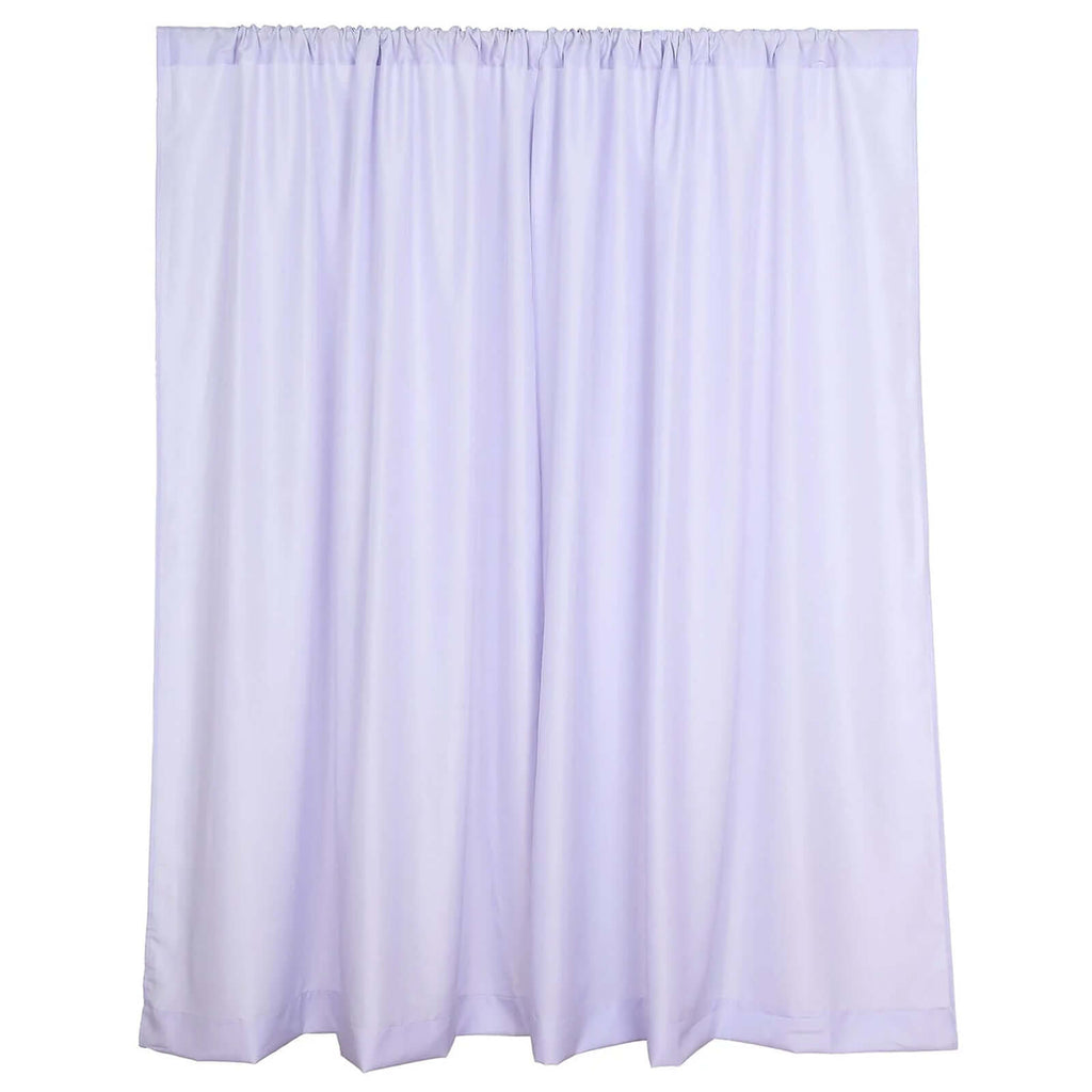2 Pack Lavender Lilac Polyester Event Curtain Drapes, 10ftx8ft Backdrop Event Panels With Rod Pockets 130 GSM - Bell Racket Store