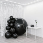 2 - Pack Metallic Black Sphere Balloons, 43" Orbz Mylar Balloons Helium or Air - Filled Party Supplies - Bell Racket Store