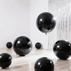 2 - Pack Metallic Black Sphere Balloons, 43" Orbz Mylar Balloons Helium or Air - Filled Party Supplies - Bell Racket Store