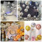 2 - Pack Metallic Silver Sphere Balloons, 43" Orbz Mylar Balloons Helium or Air - Filled Party Supplies - Bell Racket Store