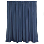 2 Pack Navy Blue Polyester Event Curtain Drapes, 10ftx8ft Backdrop Event Panels With Rod Pockets 130 GSM