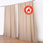 2 Pack Nude Scuba Polyester Event Curtain Drapes, Durable Flame Resistant Backdrop Event Panels Wrinkle Free with Rod Pockets - 10ftx10ft - Bell Racket Store