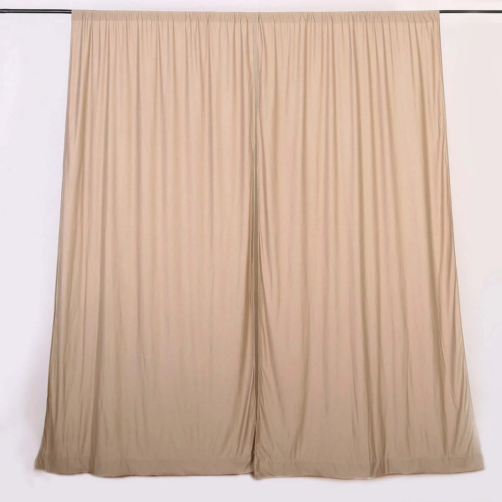 2 Pack Nude Scuba Polyester Event Curtain Drapes, Durable Flame Resistant Backdrop Event Panels Wrinkle Free with Rod Pockets - 10ftx10ft - Bell Racket Store