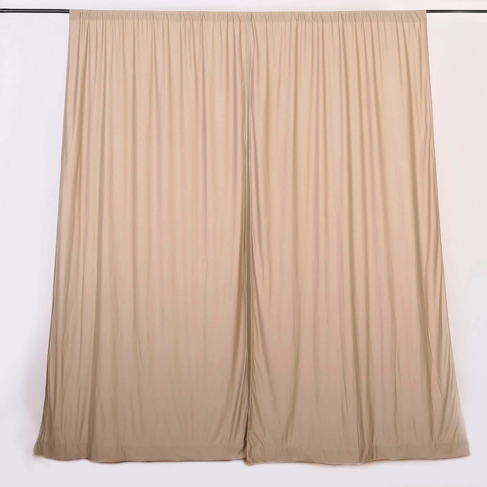 2 Pack Nude Scuba Polyester Event Curtain Drapes, Durable Flame Resistant Backdrop Event Panels Wrinkle Free with Rod Pockets - 10ftx10ft - Bell Racket Store