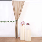 2 Pack Nude Scuba Polyester Event Curtain Drapes, Durable Flame Resistant Backdrop Event Panels Wrinkle Free with Rod Pockets - 10ftx10ft - Bell Racket Store