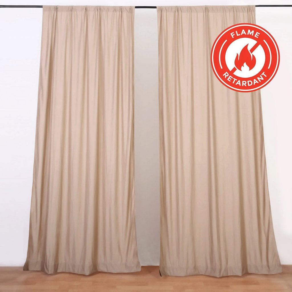 2 Pack Nude Scuba Polyester Event Curtain Drapes, Durable Flame Resistant Backdrop Event Panels Wrinkle Free with Rod Pockets - 10ftx10ft - Bell Racket Store