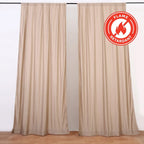 2 Pack Nude Scuba Polyester Event Curtain Drapes, Durable Flame Resistant Backdrop Event Panels Wrinkle Free with Rod Pockets - 10ftx10ft - Bell Racket Store