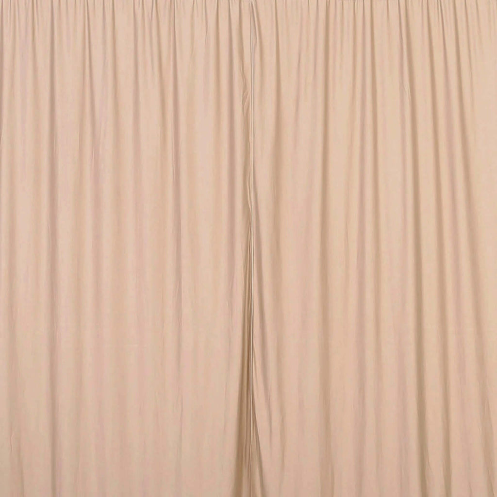 2 Pack Nude Scuba Polyester Event Curtain Drapes, Durable Flame Resistant Backdrop Event Panels Wrinkle Free with Rod Pockets - 10ftx10ft - Bell Racket Store