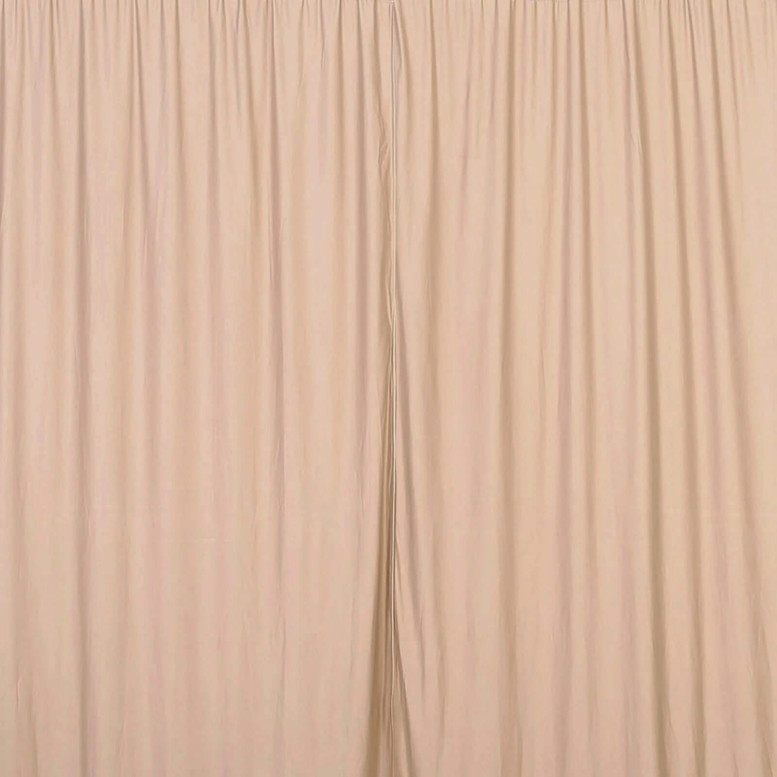 2 Pack Nude Scuba Polyester Event Curtain Drapes, Durable Flame Resistant Backdrop Event Panels Wrinkle Free with Rod Pockets - 10ftx10ft - Bell Racket Store
