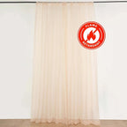 2 Pack Nude Sheer Chiffon Event Curtain Drapes, Durable Flame Resistant Organza Backdrop Event Panels With Rod Pockets - 10ftx10ft - Bell Racket Store