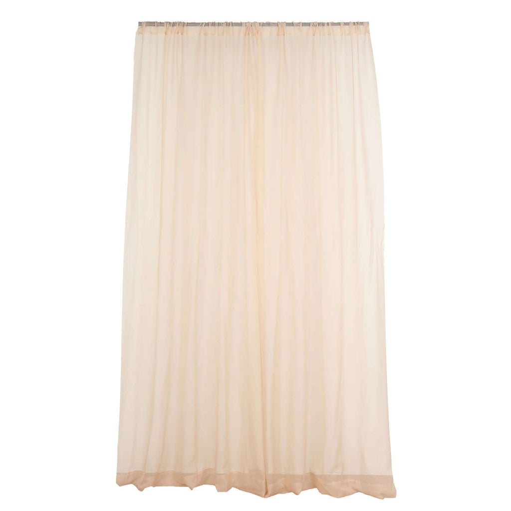 2 Pack Nude Sheer Chiffon Event Curtain Drapes, Durable Flame Resistant Organza Backdrop Event Panels With Rod Pockets - 10ftx10ft - Bell Racket Store