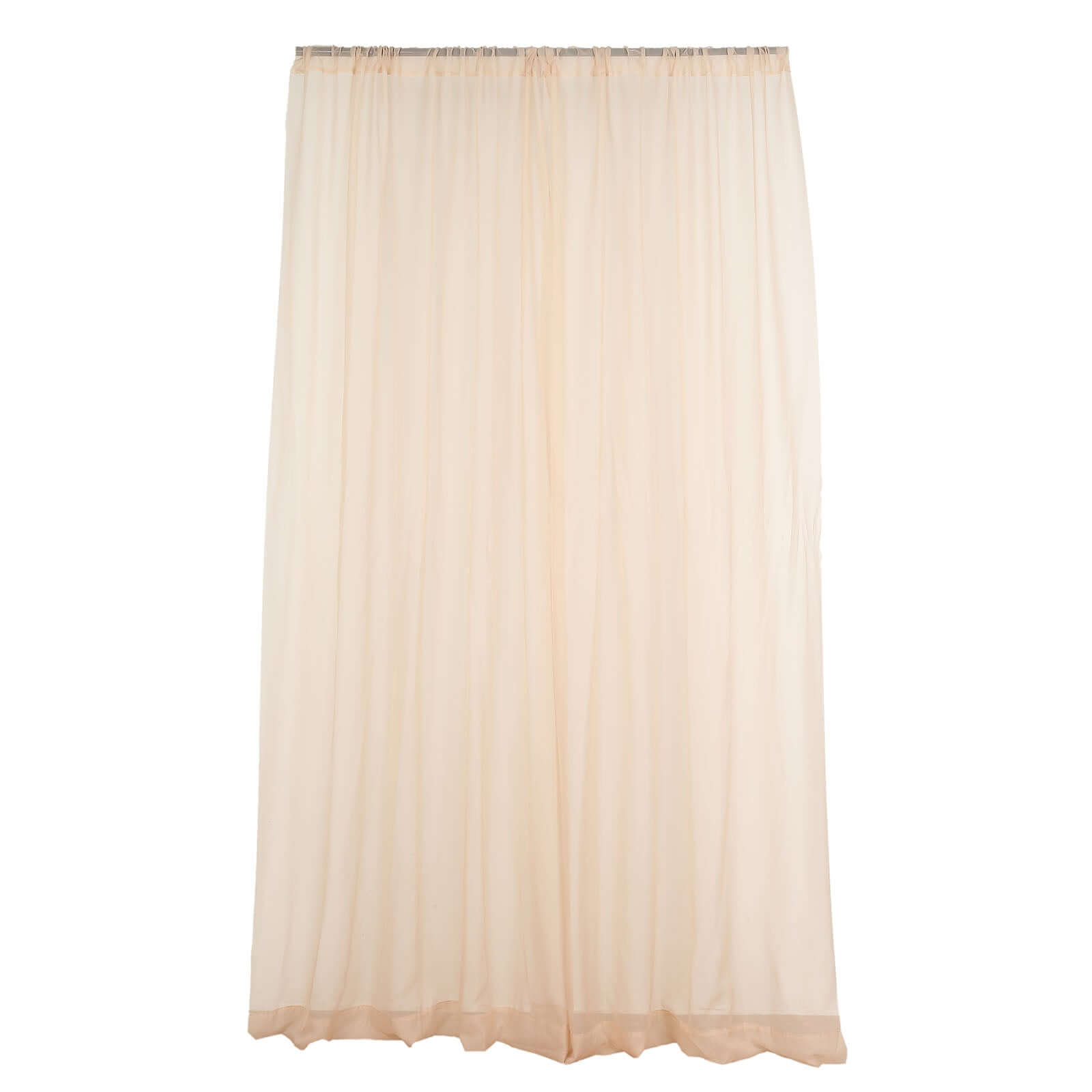2 Pack Nude Sheer Chiffon Event Curtain Drapes, Durable Flame Resistant Organza Backdrop Event Panels With Rod Pockets - 10ftx10ft - Bell Racket Store