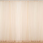 2 Pack Nude Sheer Chiffon Event Curtain Drapes, Durable Flame Resistant Organza Backdrop Event Panels With Rod Pockets - 10ftx10ft - Bell Racket Store
