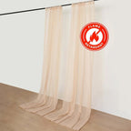 2 Pack Nude Sheer Chiffon Event Curtain Drapes, Durable Flame Resistant Organza Backdrop Event Panels With Rod Pockets - 10ftx10ft - Bell Racket Store